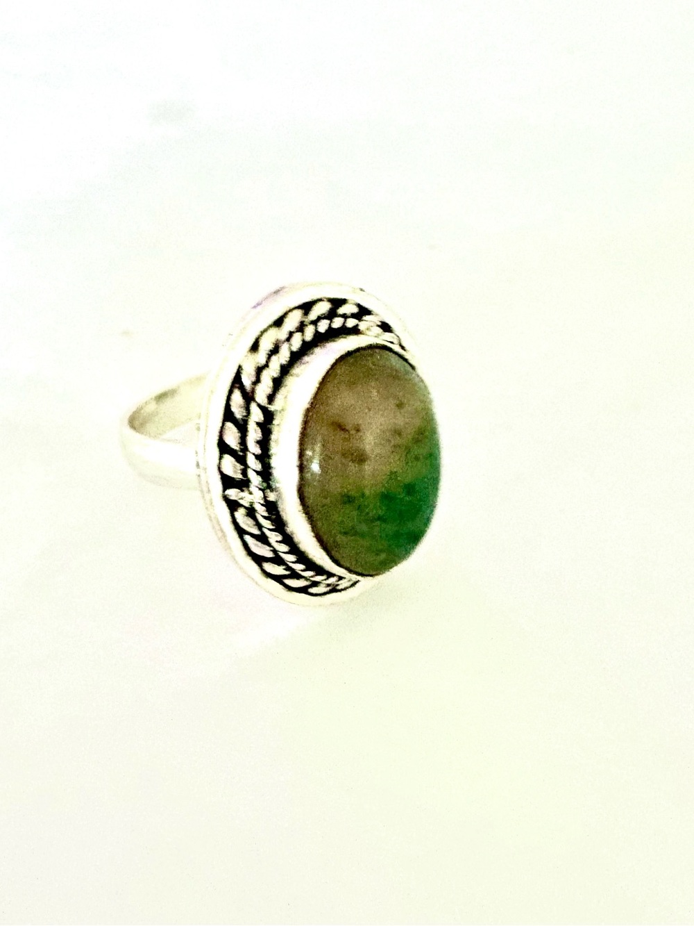 Beautiful, 1 inch, Chrysocolla ring size 7 1/2;